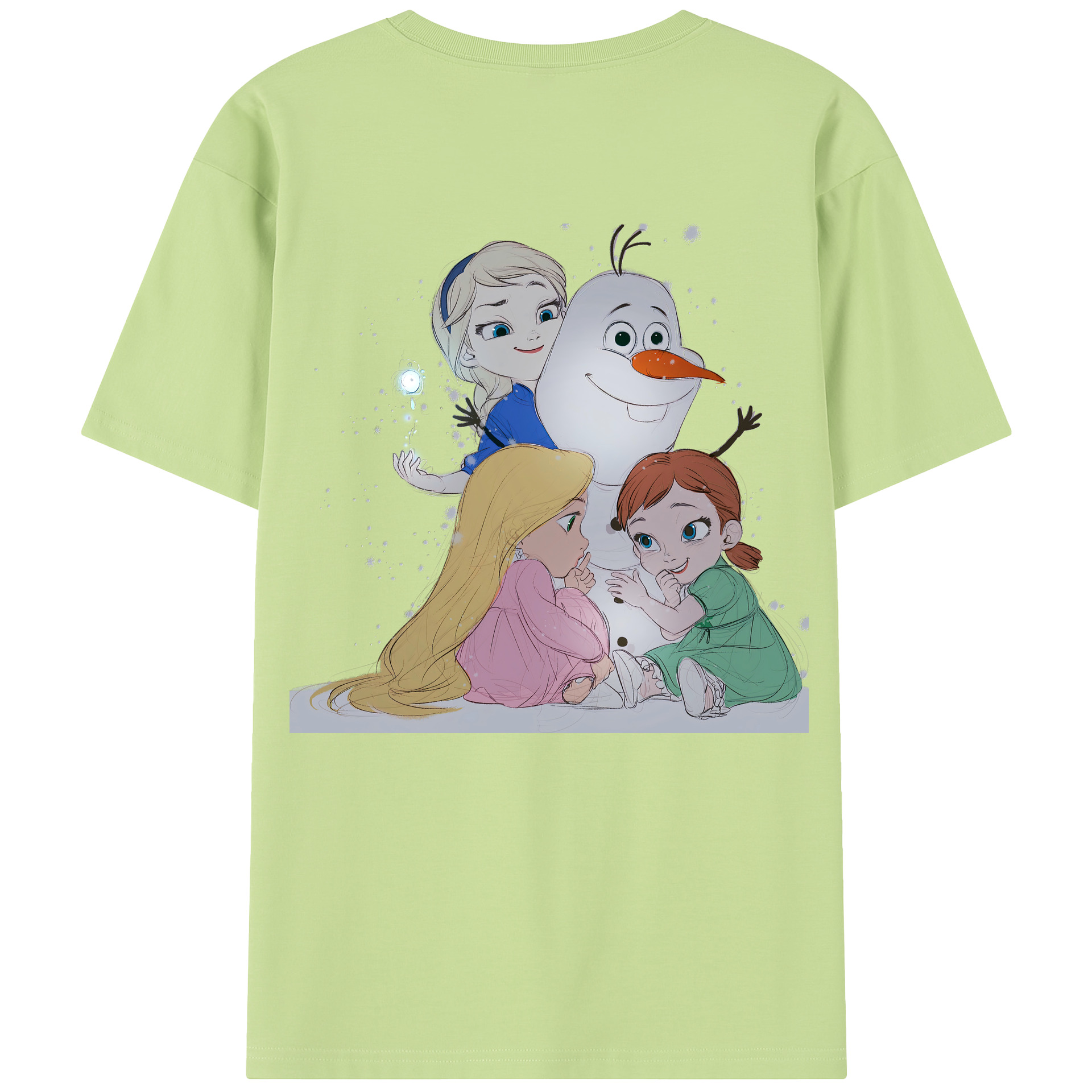 （画像用） アナと雪の女王 アンナ エルサ Frozen Anna Elsa 綿100％半袖Tシャツ（背面プリント）
